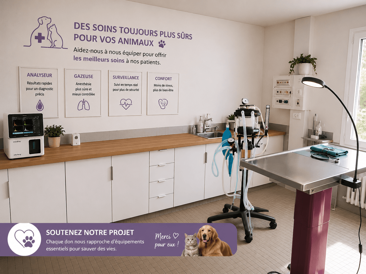 Creation of a surgery room at the shelter